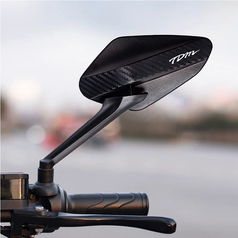 2 قطعة/زوج ركوب ألياف الكربون المضادة للوهج محدب مرآة الرؤية الخلفية لياماها TDM 850 4tx 900 TDM850 TDM900 شعار مخصص #2