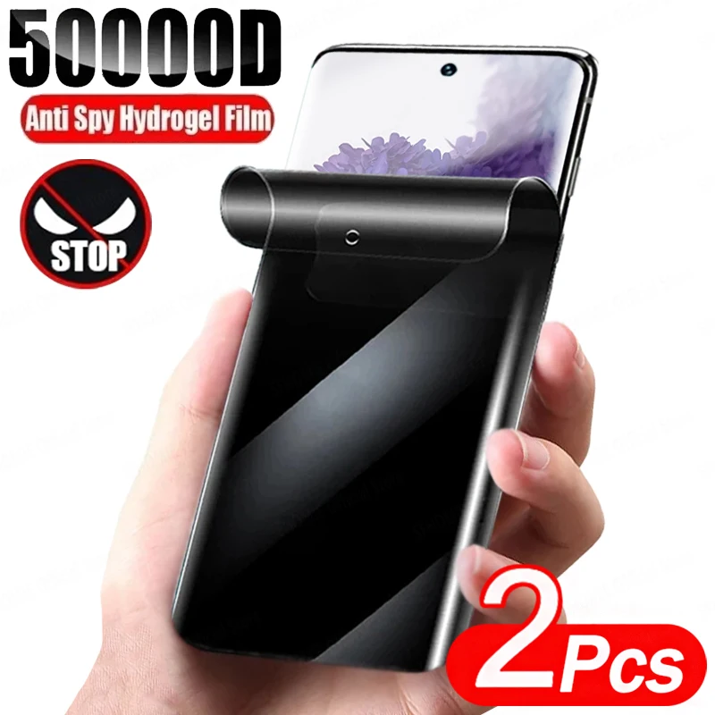 2Pcs Anti-Spy Hydroge Film Screen Protector For Samsung Galaxy S21 S24 S23 S20 S22 Ultra Plus Note 8 9 20 10 Ultra S23 FE Film