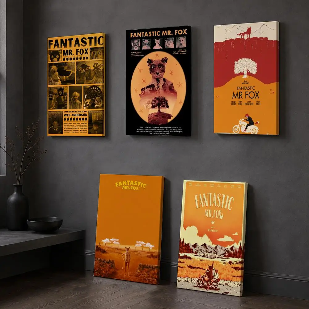 Movie F-Fantastic Mr. Fox Framed Wall Painting Modern Framed Canvas Wall Art Print Home Decoration Poster Living Room