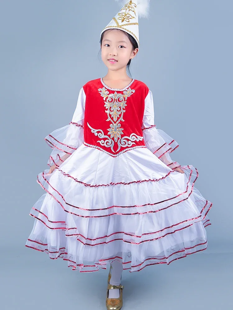 

Xinjiang ethnic customs children's Kazakh dress performance two-piece costume girl dance