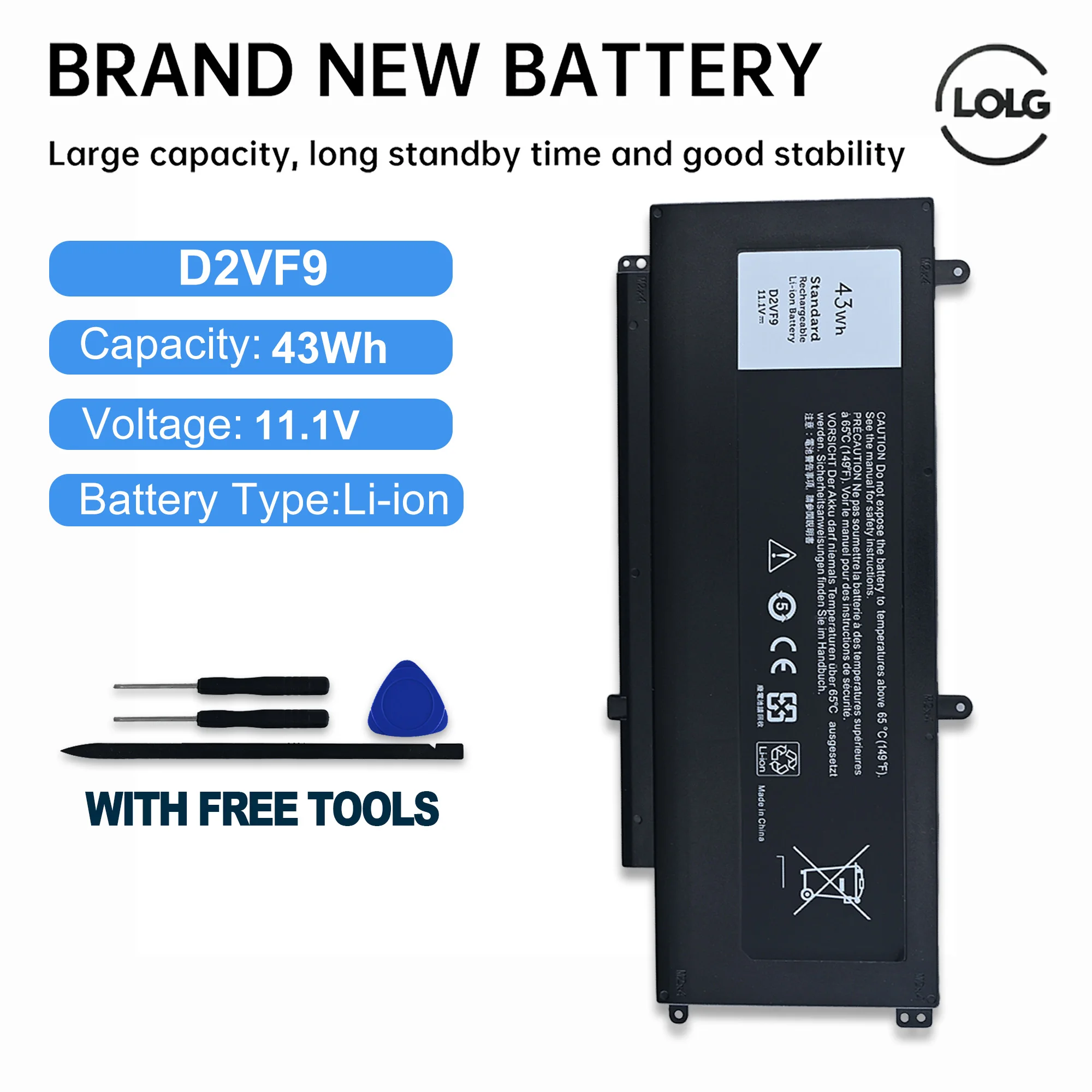 D2VF9 Laptop Battery For Dell Inspiron 15 7547 7548 7549 for Vostro 14 5459 Series 0PXR51 PXR51 4P8PH YGR2V 0YGR2V