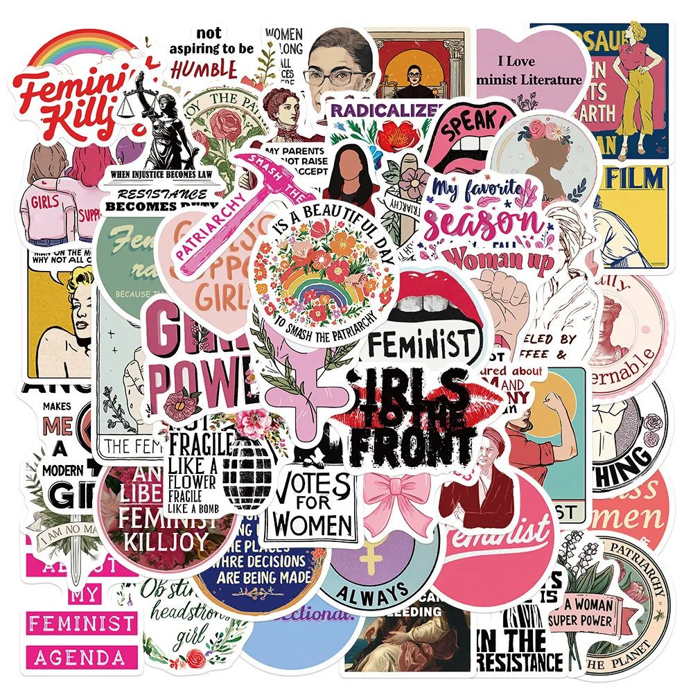 

50PCS Feminist Girl Power Stickers Inclusive Feminism Inspirational Quotes Decorative Phone Case Waterproof Stickers Kids Toy