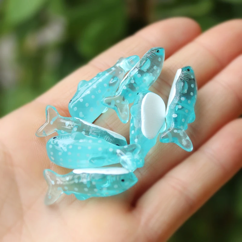 5/10pcs Mini Resin White and Blue Whale Shark Miniatures, Cute Fairy Garden Animals, for Micro Landscape DIY Craft Decoration