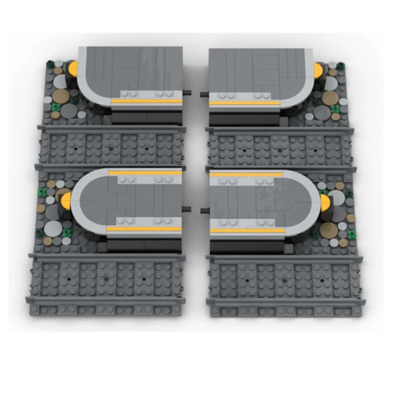 City Car Model MOC Building Bricks Cross Two Track Plattform Extension Modular Technology Gifts Holiday Assemble Children Toys