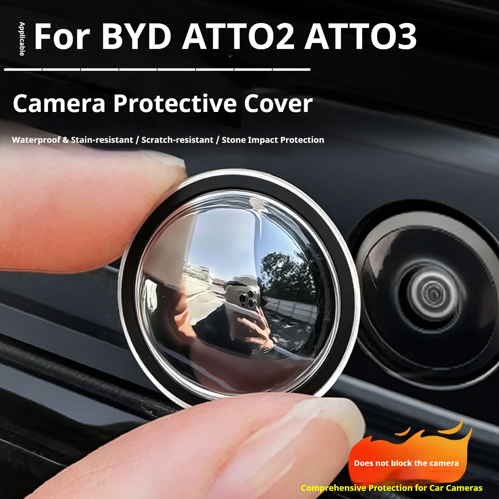 For BYD ATTO2 ATTO3 Yuan Car Dedicated Camera Protection Cover 360° Panoramic Anti-fog Function Camera Lens Protection Cover