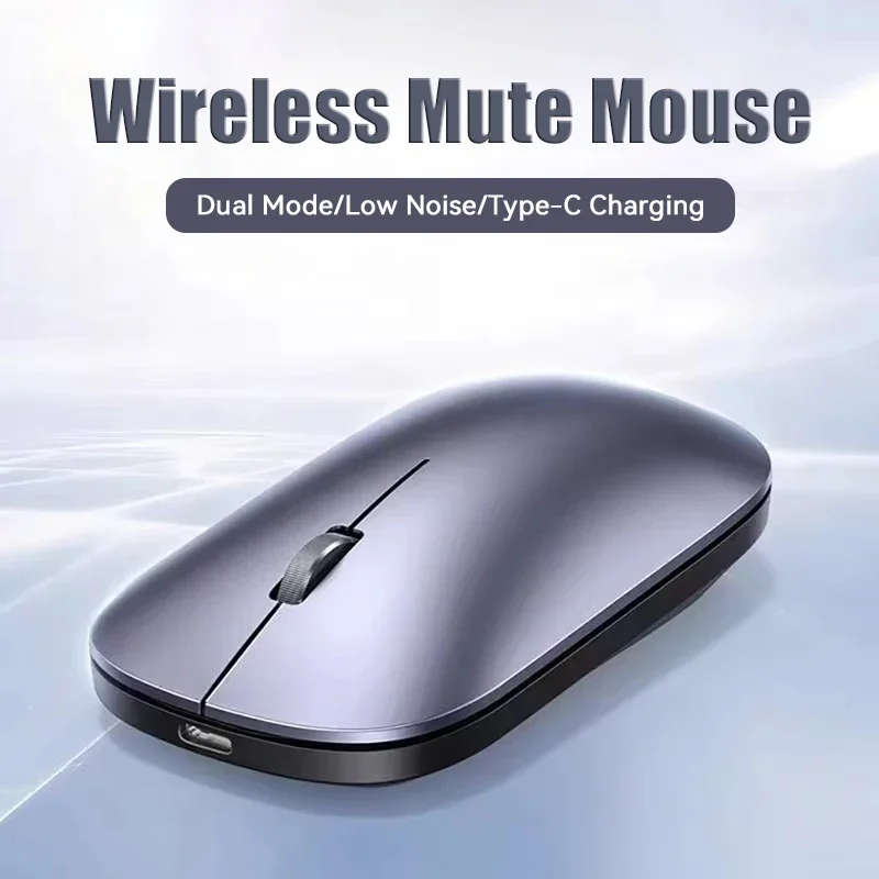 Wireless Bluetooth Mouse Dual Mode DPI Adjustable 2.4G Type-C Rechargeable Silent Ergonomic Morandi Portable Office Mouse 2025