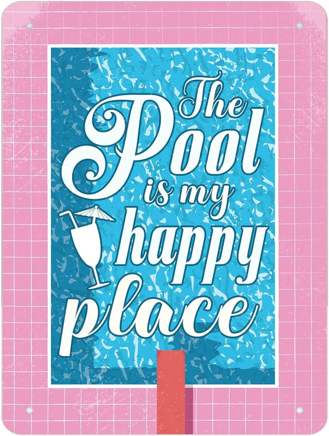 Vintage Metal Tin Sign Funny Rustic Garage Signs Bathroom Bar Garden Retro Wall Decor Metal Sign The Pool is My Happy