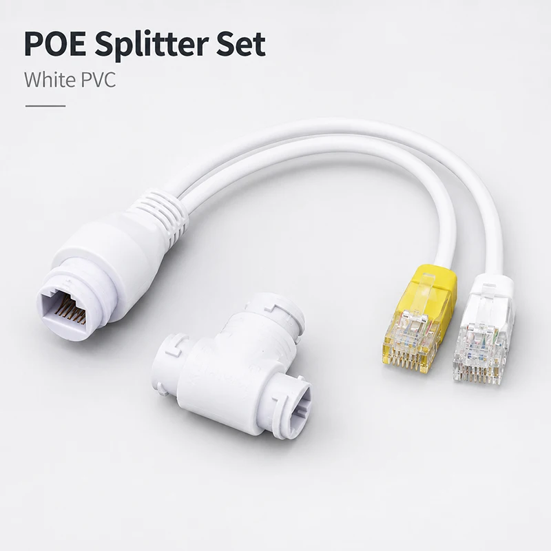 2 In 1 POE Splitter POE Adapter Cable Three-Way RJ45 Head CCTV Accessories For IP Security Camera System L1