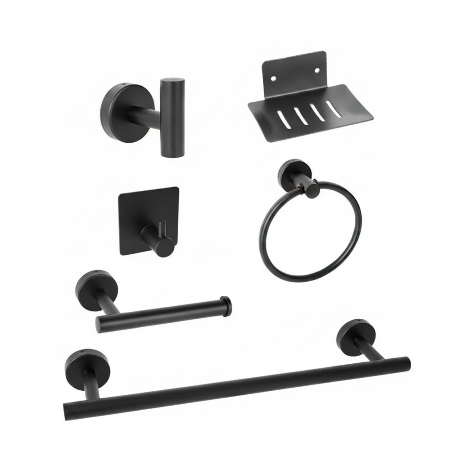6 Pieces Bathroom Hardware Set Brushed Bathroom Hardware Kit Easy to Install Stylish for Guest Bath, Renovation