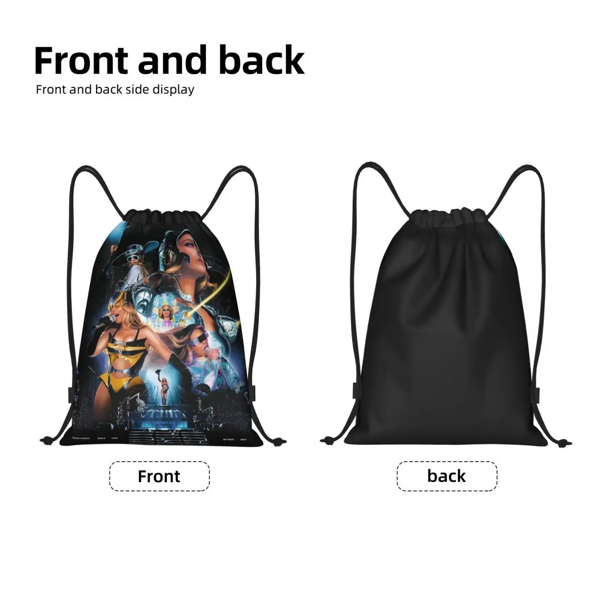 Beyonce Musik Renaissance Kordel zug Rucksack Sport Gym Sackpack String Tasche zum Laufen