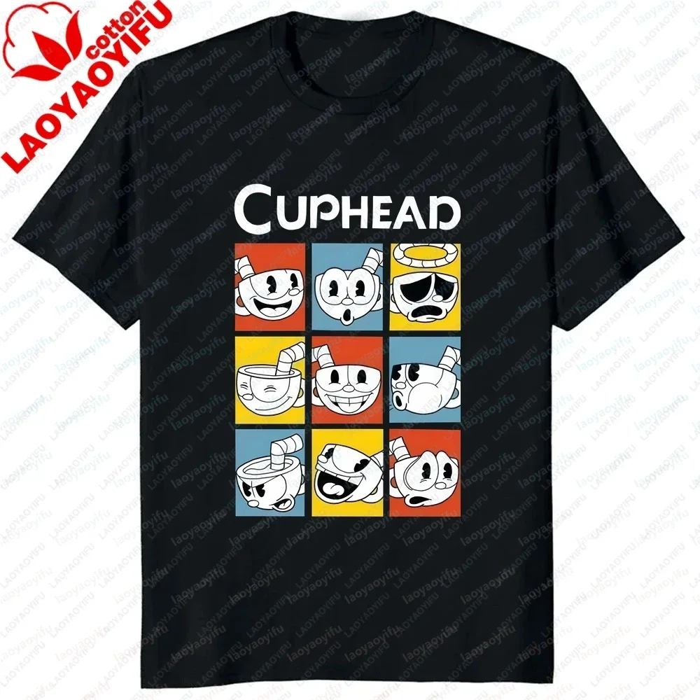 The Cuphead Unique Classic Stylish Cotton Short-sleeved Shirt Suitable for Both Men and Women, Large-sized Graphic T-shirt
