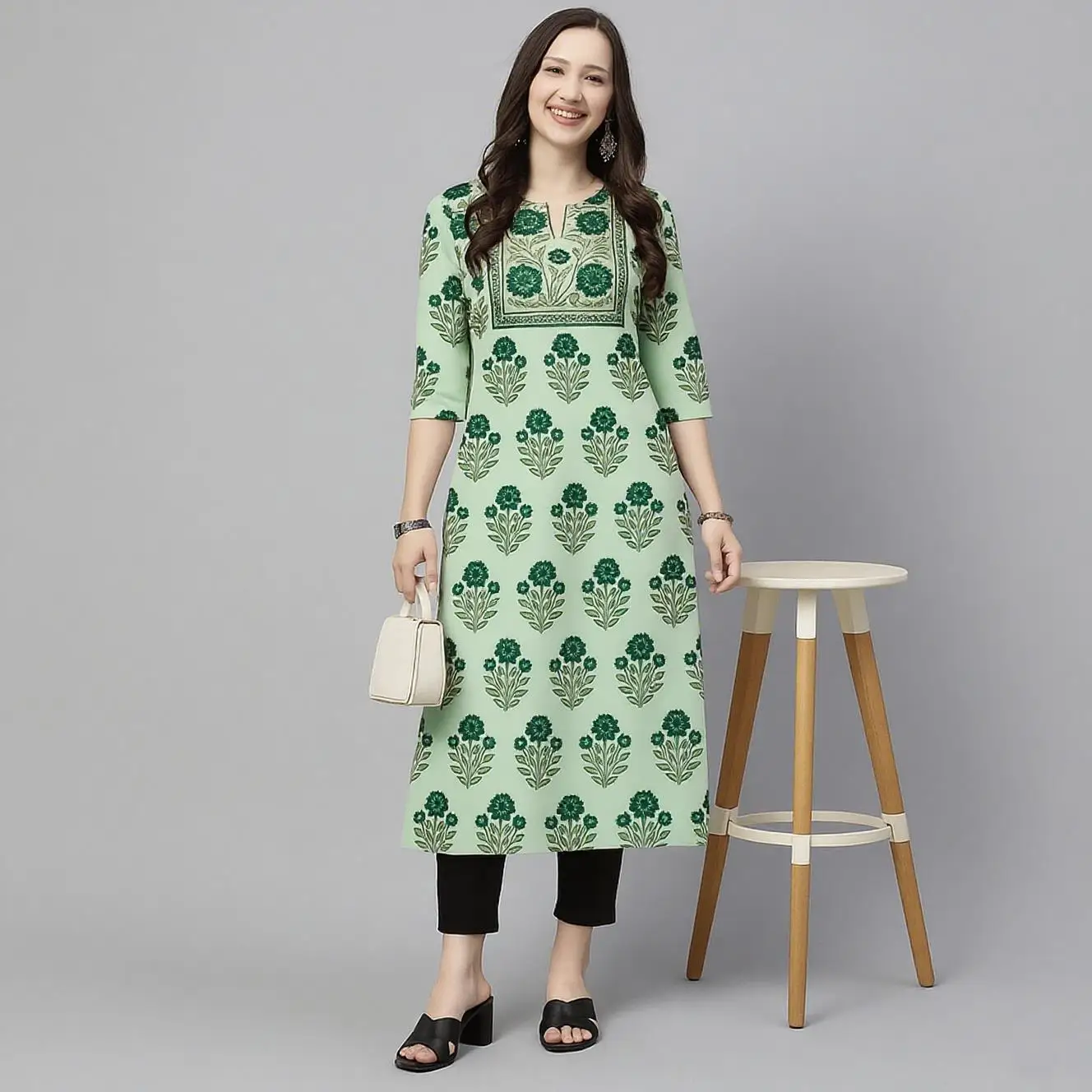 Muslim Kurtta 2026 Women's Casual Fashion Dress National style Straight Tube Casual Ethnic Red Flower Kaftan Moroccan Women