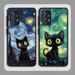 Starry Sky Cat Phone Case for Samsung Galaxy A12 A13 A14 A21s A22 A23 A24 A32 A33 A34 A50 A51 A53 A54 A70 A72 A73 5G Cover