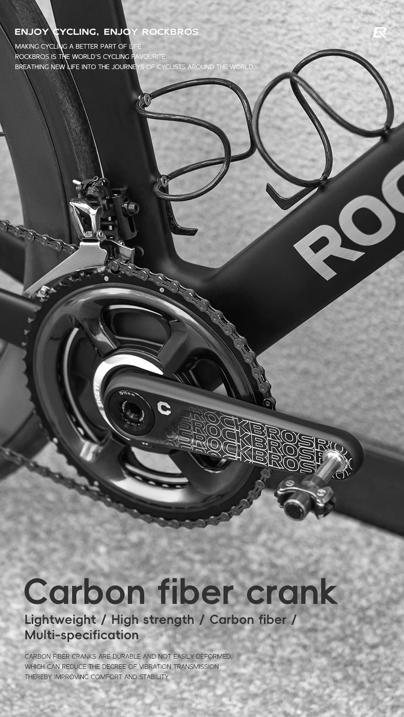 ROCKBROS 2025 Neues Carbonfaser-Kurbelset mit Titanlegierungsachse 24mm für Sigeyi AXO Magenge Leistungsmesser Fahrradkurbel – Detail 6