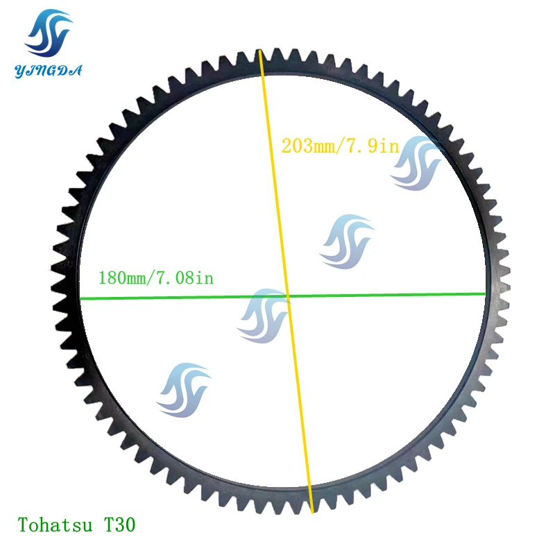 New Flywheel Crown Gear Ring  For YAMAHA  T48 Mercury F20 Tohatsu T30 Suzuki DT40 Outboard Motor