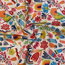 50*145cm Rainbow Flower 100% Cotton Printed Fabric is Used for Hand Sewing Fabric Patchwork Children's Dresses and Skirts DlY