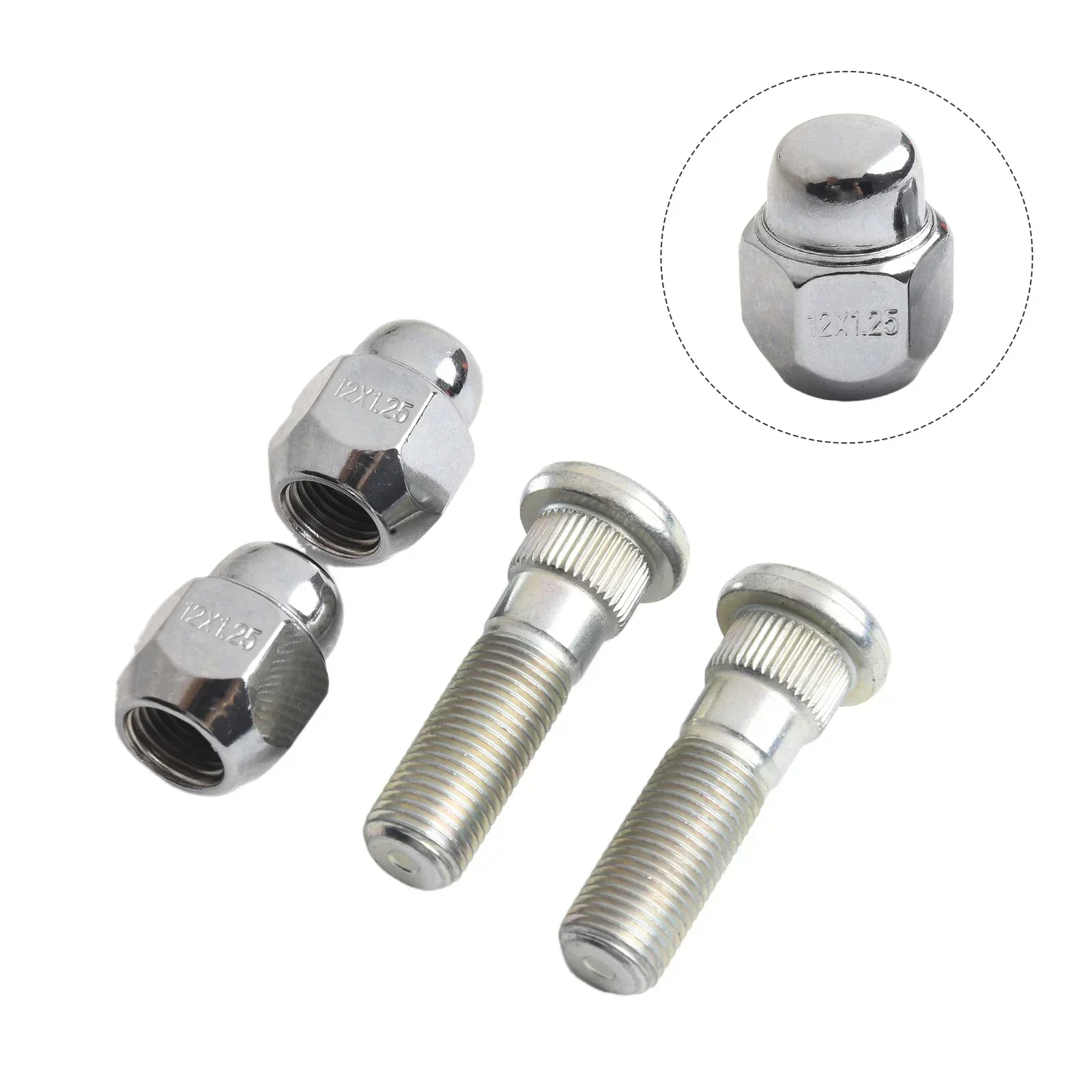 4Pcs Wheel Hub Bolt Stud Nut SET ​For Forester 2009-2019 28171AJ000 28365FE001 Car Accessories Steel Stud & Nut Set