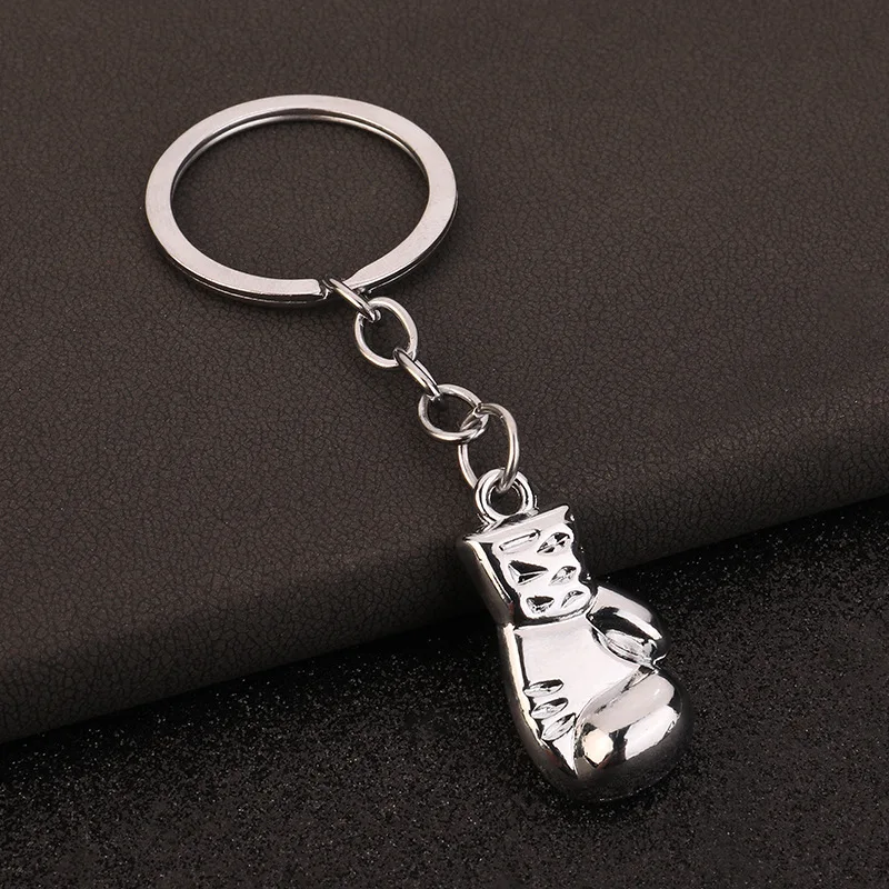 Fashion Men Boxing Gloves Pendant Keychain 3D Metal Boxer Movement Fighting Jewelry Men's Car Keyring Club Match Souvenir Gift