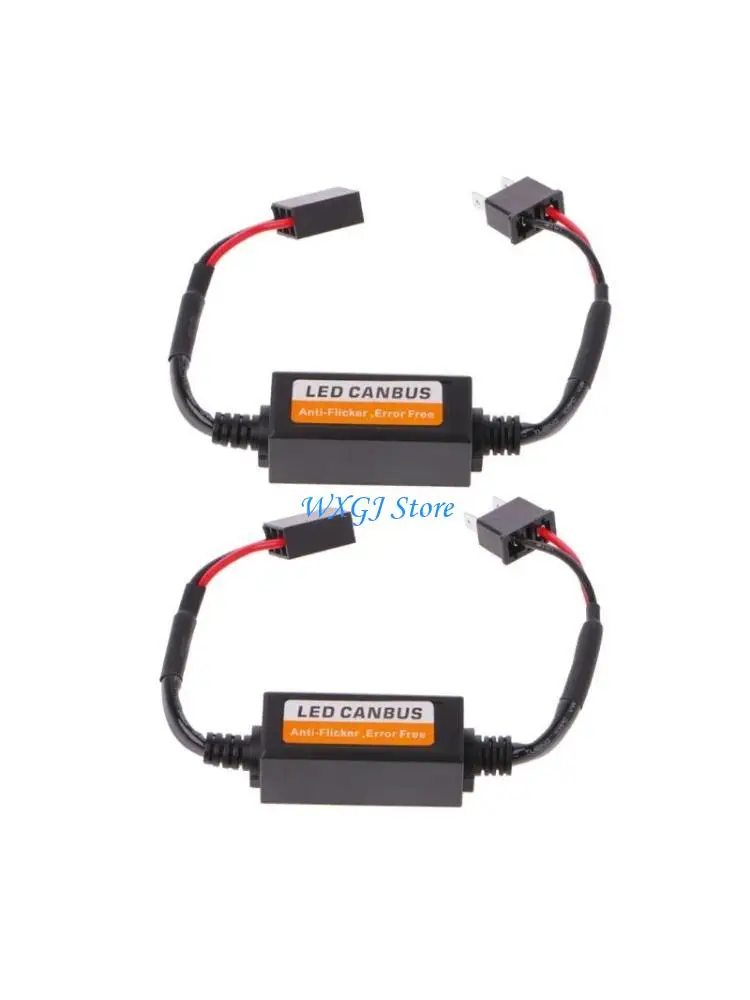 

37JE 2Pcs Car LED Headlight Canbus Canceller Error Anti Flicker Resistor Adapter Error Resistor