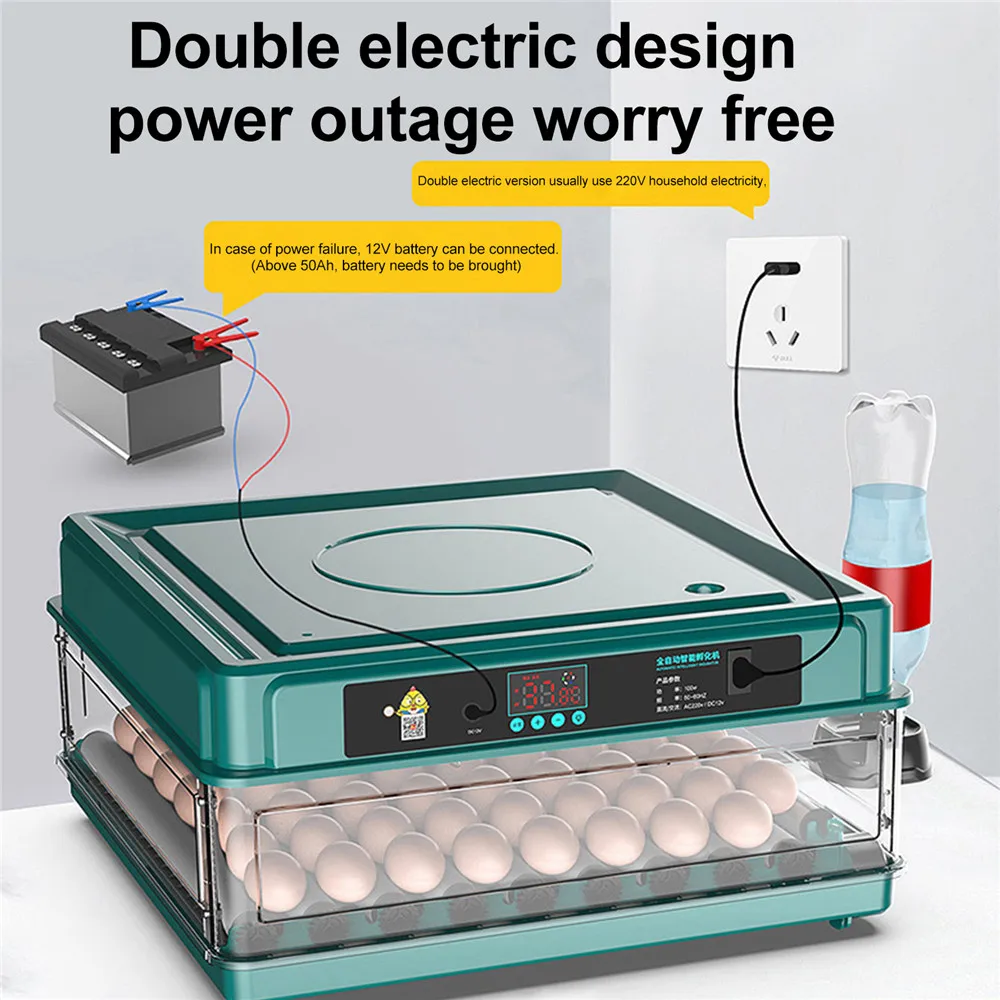 9/15/30/48 Eggs Incubator With Drawer Type Egg Incubator With Automatic Water Ionic Waterbed Replenishment & Temperature Control