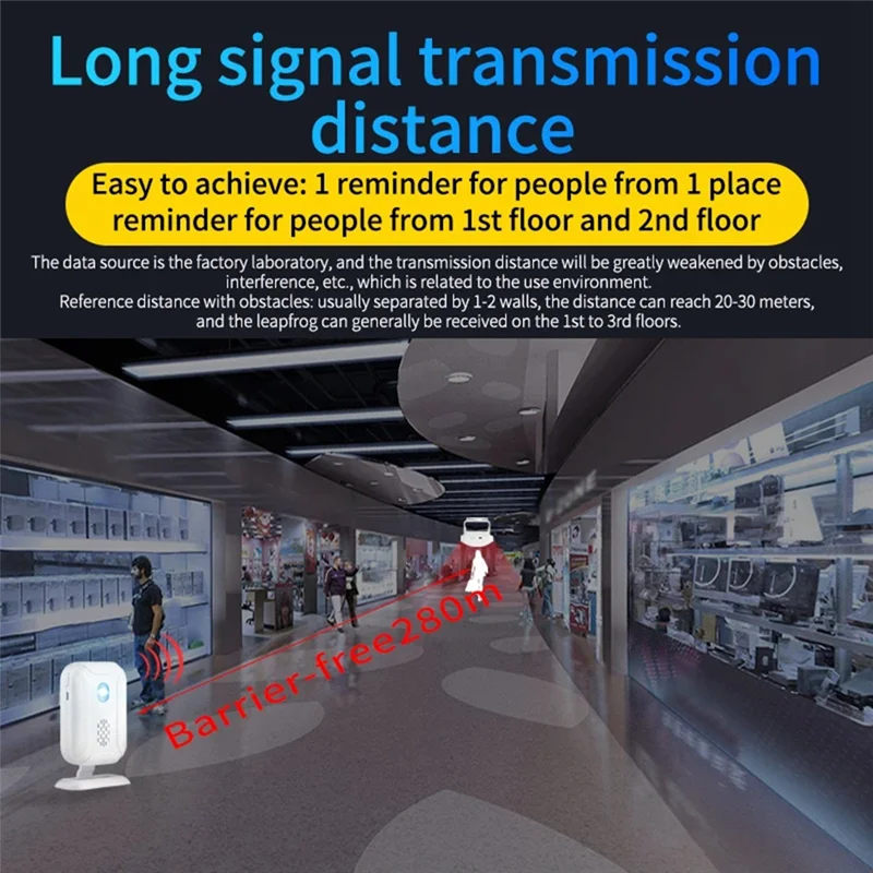 BNVN-مستشعر حركة أجراس الباب اللاسلكية كاشف حركة المنزل الذكي ترحيب جرس الباب الرنين فندق مخزن باب أمان المسنين