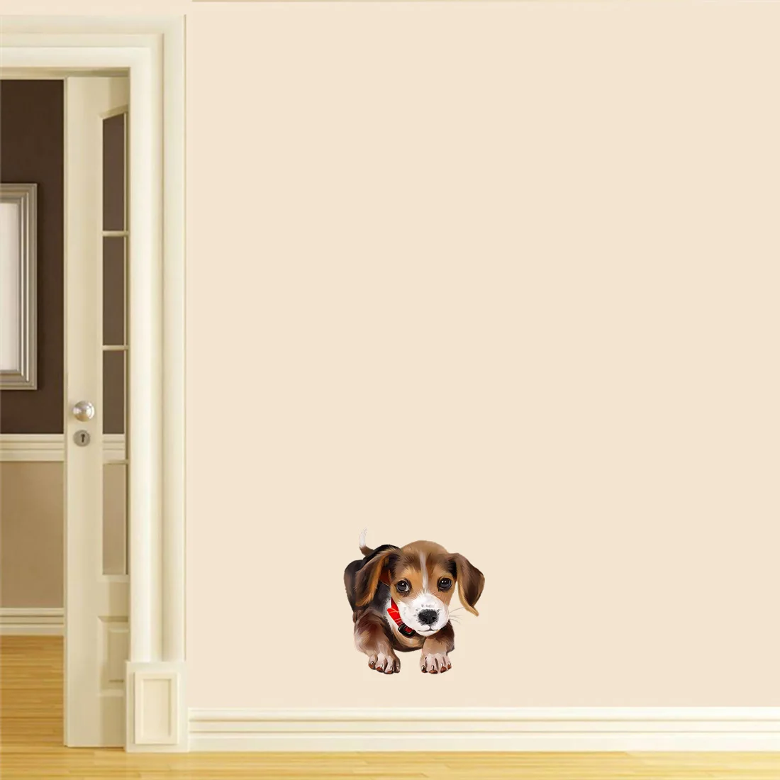 Three Ratels QD120 Cute  Basset Hound dog Wall sticker toilet Decal Scratch masking self-adhesive