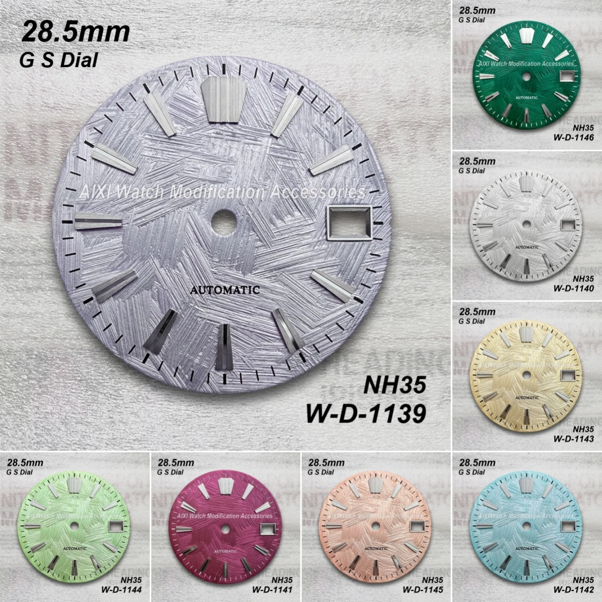 

28.5mm G S Logo Brush Dial Fit NH35/NH36/4R/7S Movement No Luminous High Quality Watch Modification Accessories