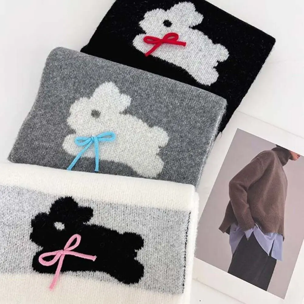 NEW Polyester Scarf Thick Solid Color Winter Warm Scarf Rabbit Shawl Winter