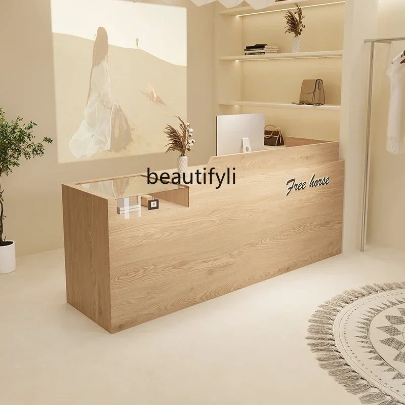 03  Log clothing store bar checkout page store small front desk light luxury high sense