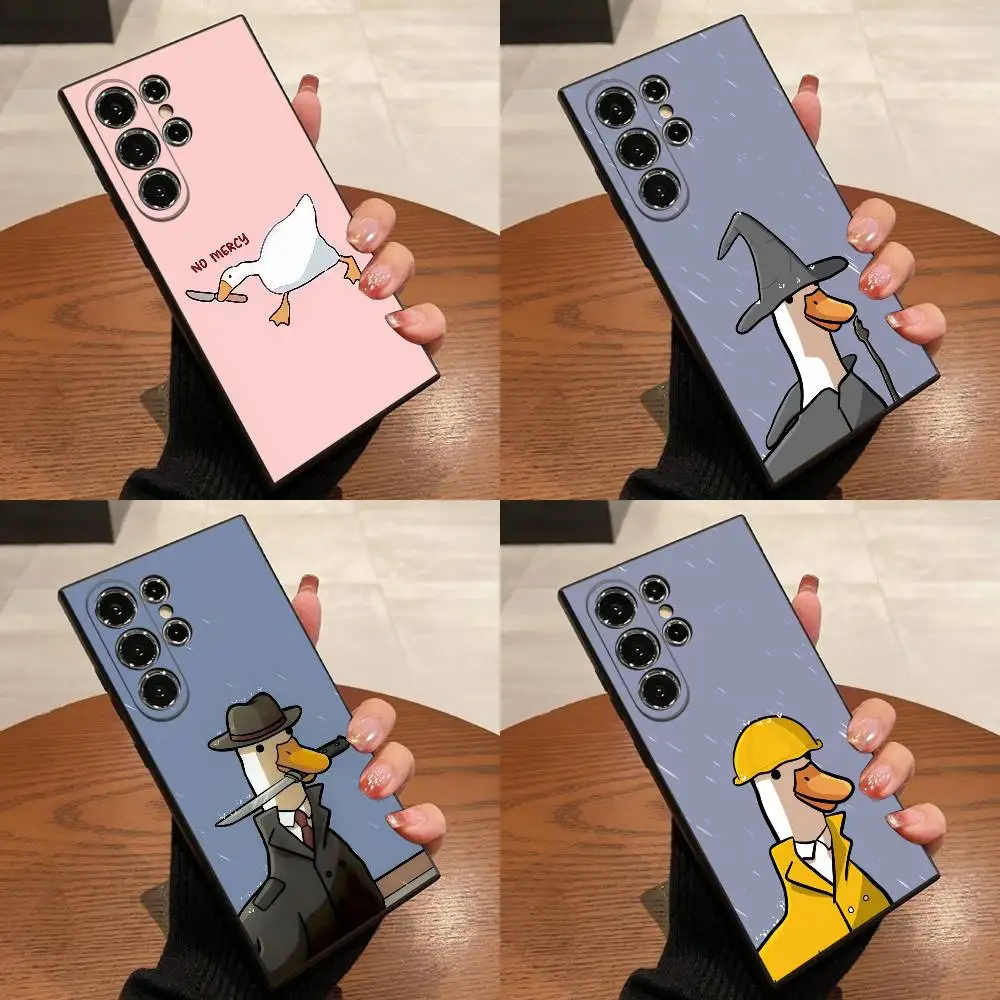 

Cartoon Goose Duck Phone Case For Samsung S25,S24,S21,S22,S23,S30,Ultra,S20,Plus,Fe,Lite,5G Black Cover