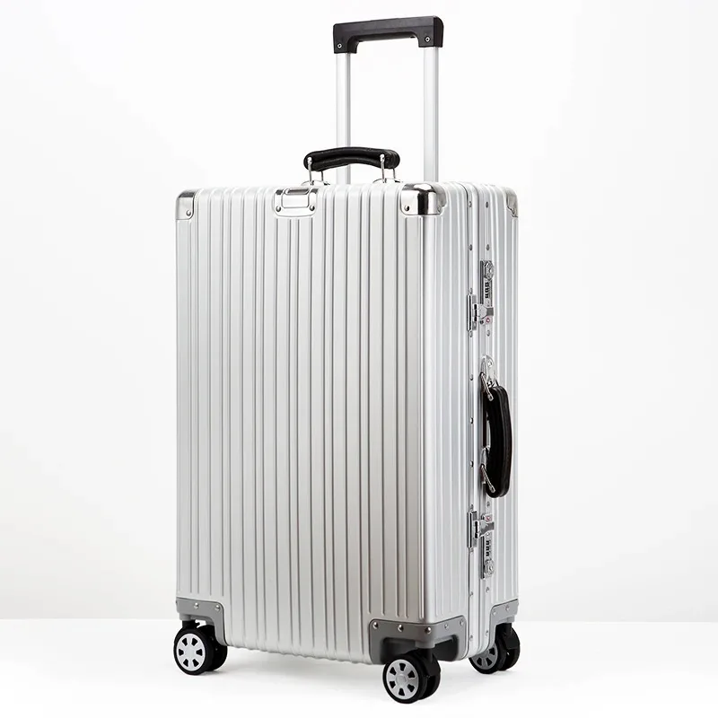 Alle koffer van aluminium-magnesiumlegering Retro hoge kwaliteit rolbagage 20/24/26/29'' trolleykoffer tas handbagage instappen reizen