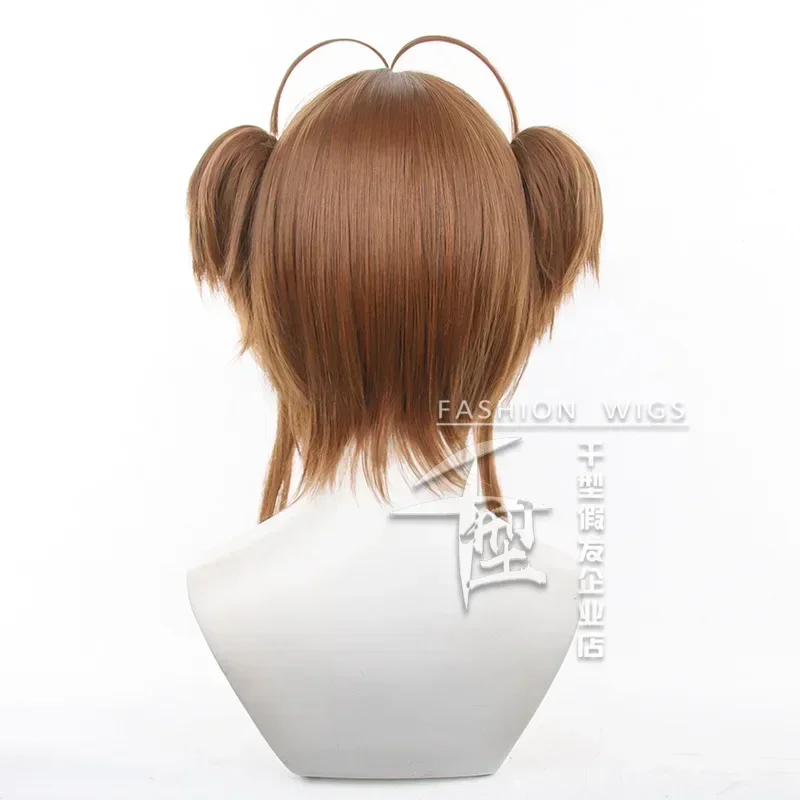 Anime Card Captor Sakura Kinomoto Cosplay Wig Sakura Heat Resistant Synthetic Hair Wigs Cap