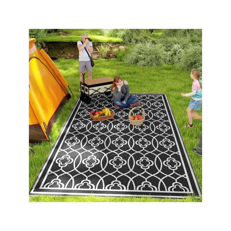 سجادة خارجية قابلة للعكس للباحات والطوابق، مقاومة للطقس، سهلة التنظيف، تصميم متعدد الاستخدامات، مثالية للحدائق والخارجية #2