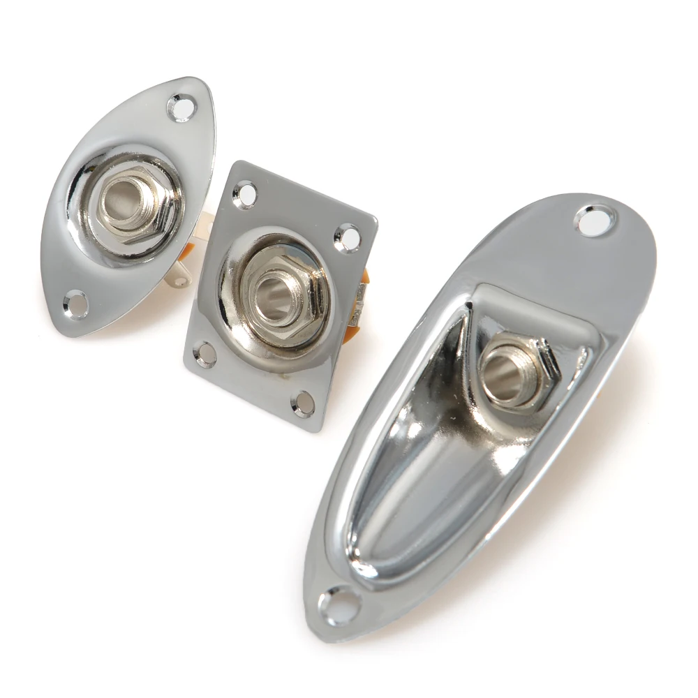 Piastra quadrata per chitarra Bass 1/4 presa Jack di ingresso in uscita per chitarra elettrica parti Gutiar cromate oro nero