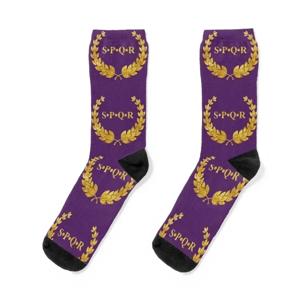 

SPQR (on purple) Socks new in's Crossfit luxury warm winter Men's Socks Luxury Women's