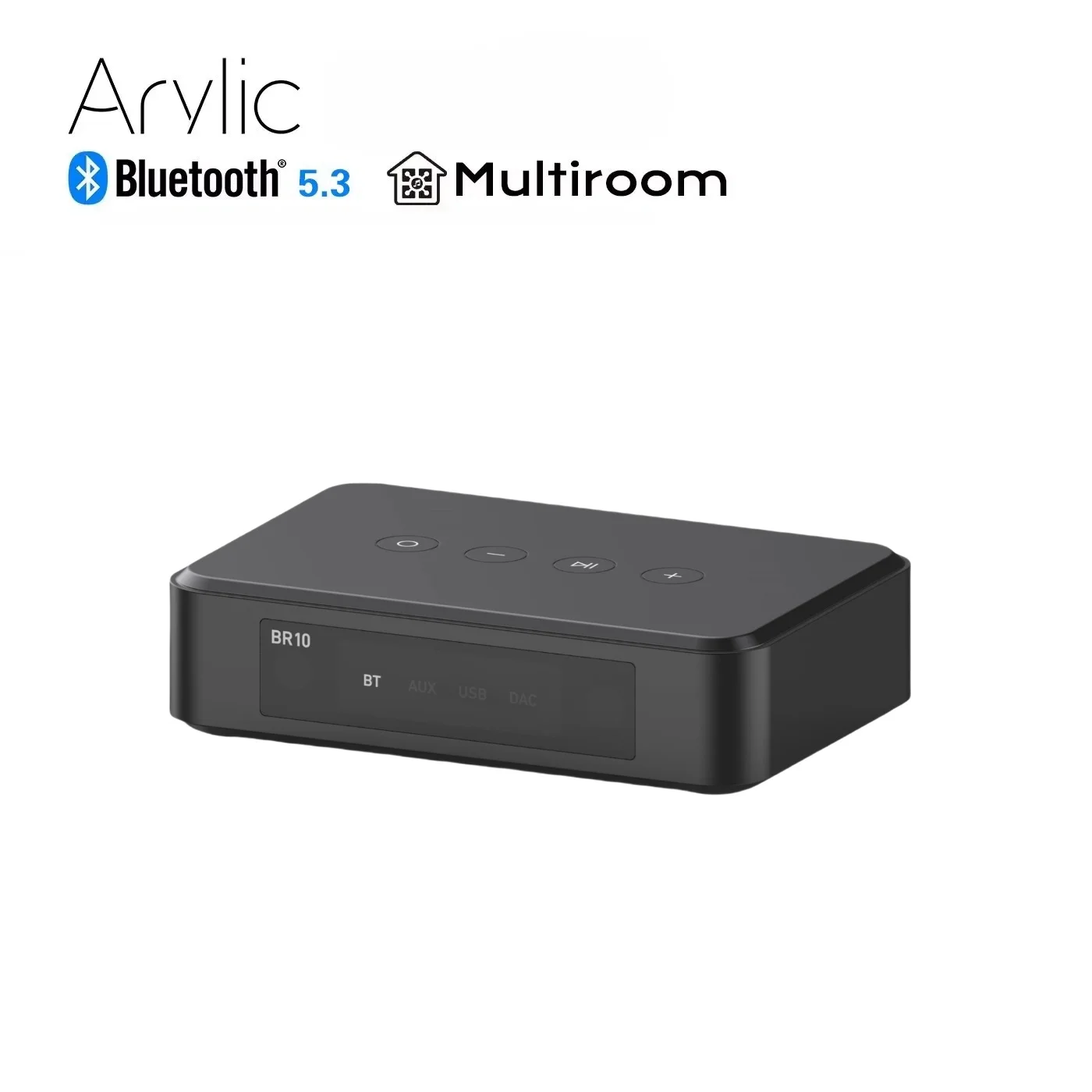 

Arylic BR10 Bluetooth wireless analog input and digital input USB disk control the with Android and iOS，with a remote control