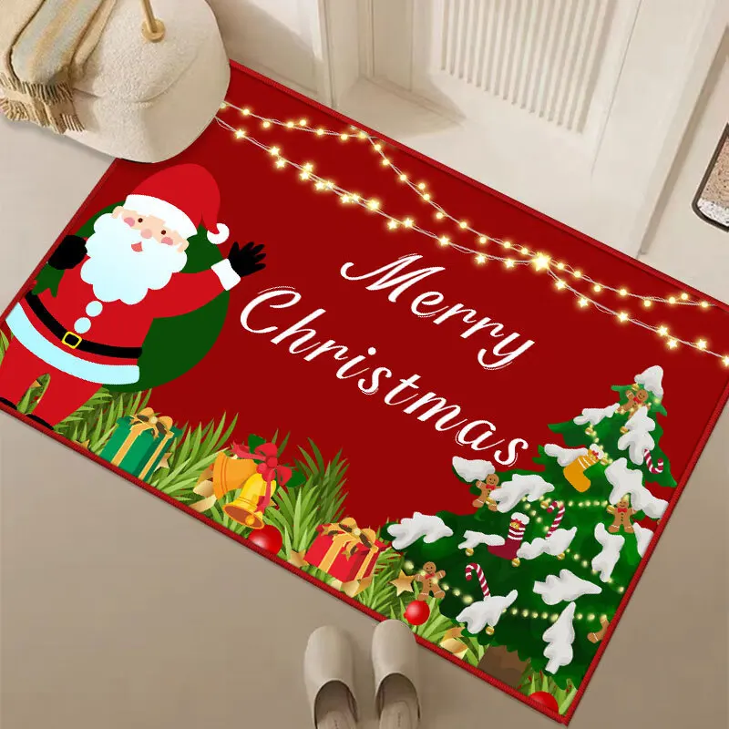 

Cartoon Santa Claus Soft Carpet Bathroom Non-silp Doormats Suitable for Livingroom Entrance Christmas Decorative Accessories Pad