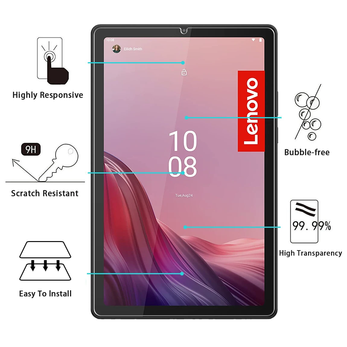 2pcs Tempered Glass For Lenovo Tab M9 (9.0 Inch) 2023 Screen Protector Tab m9 TB-310FU TB-310XU 9.0'' Tablet Protective Film