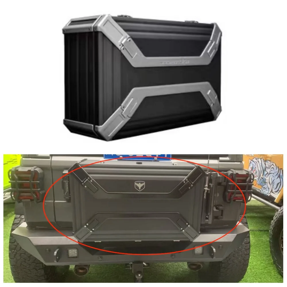 JL1340 Tailgate Storage Box For Jeep Wrangler JK JL 2007-2024, Heavy Duty Aluminum Alloy Trunk Organizer