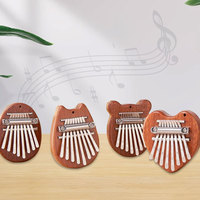 Mini 8 Key Kalimba Thumb Piano Gifts for Beginners Music Lovers Players,Cute Instrument Pendant Keychain Accessories