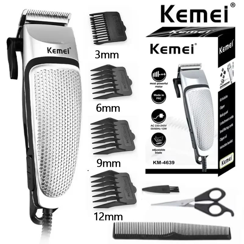 Kemei KM-4639 Electric Clipper Hair Clippers Professional Trimmer Household Low Noise Beard Machine Personal Care Haircut Tool