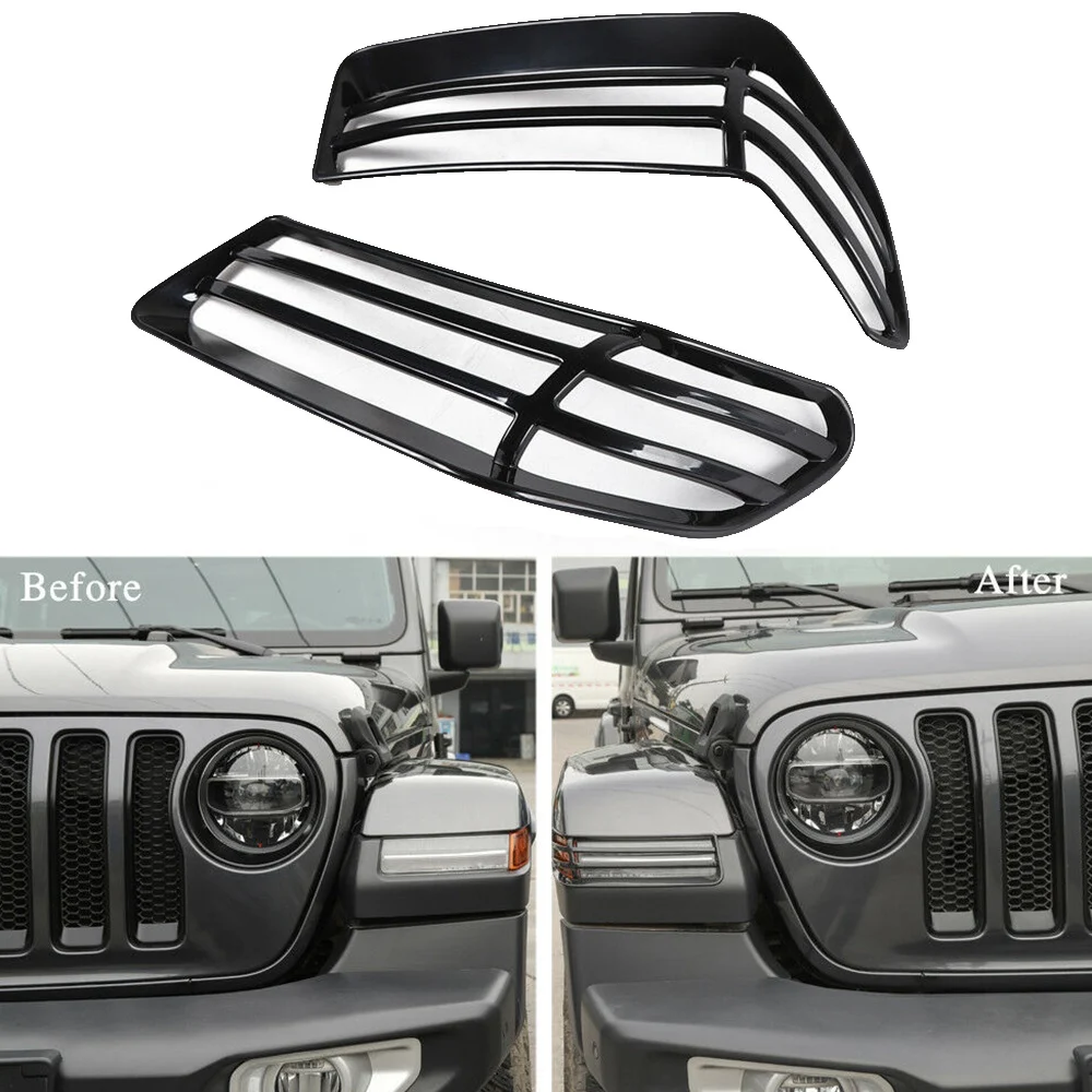 Side Marker Light Turn Signal Lamp Wheel Eyebrow Light Guard Cover for Jeep Wrangler JL Sahara 2018+