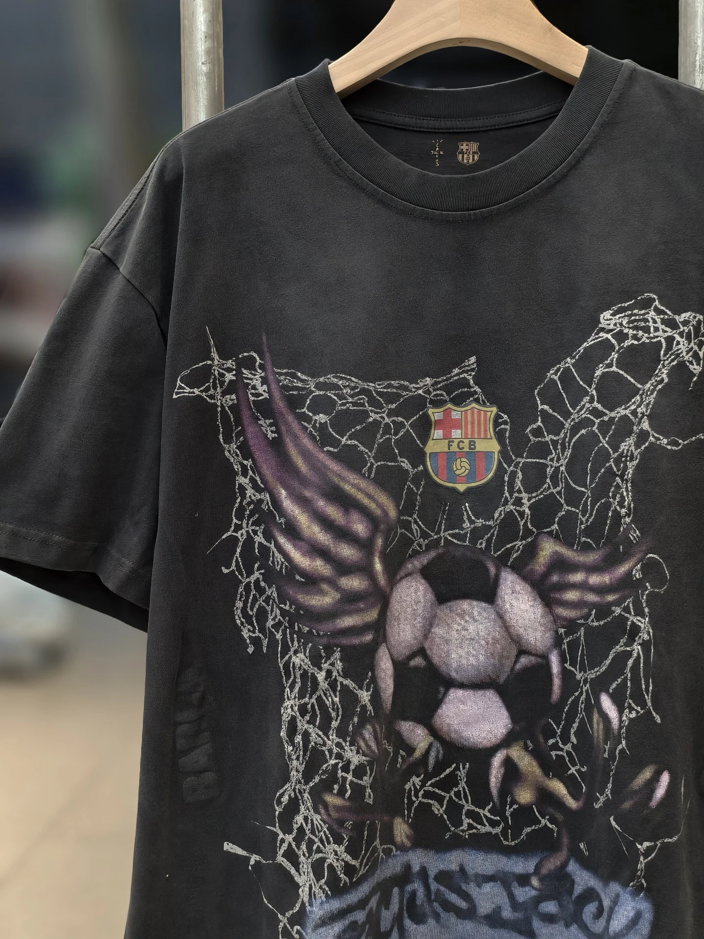 

Waed Vintage Barcelona Fooall Loose ort Sve T-irt ex Youth Faion Breathable Cotton Blend Anti-Wrinkle Wear R...