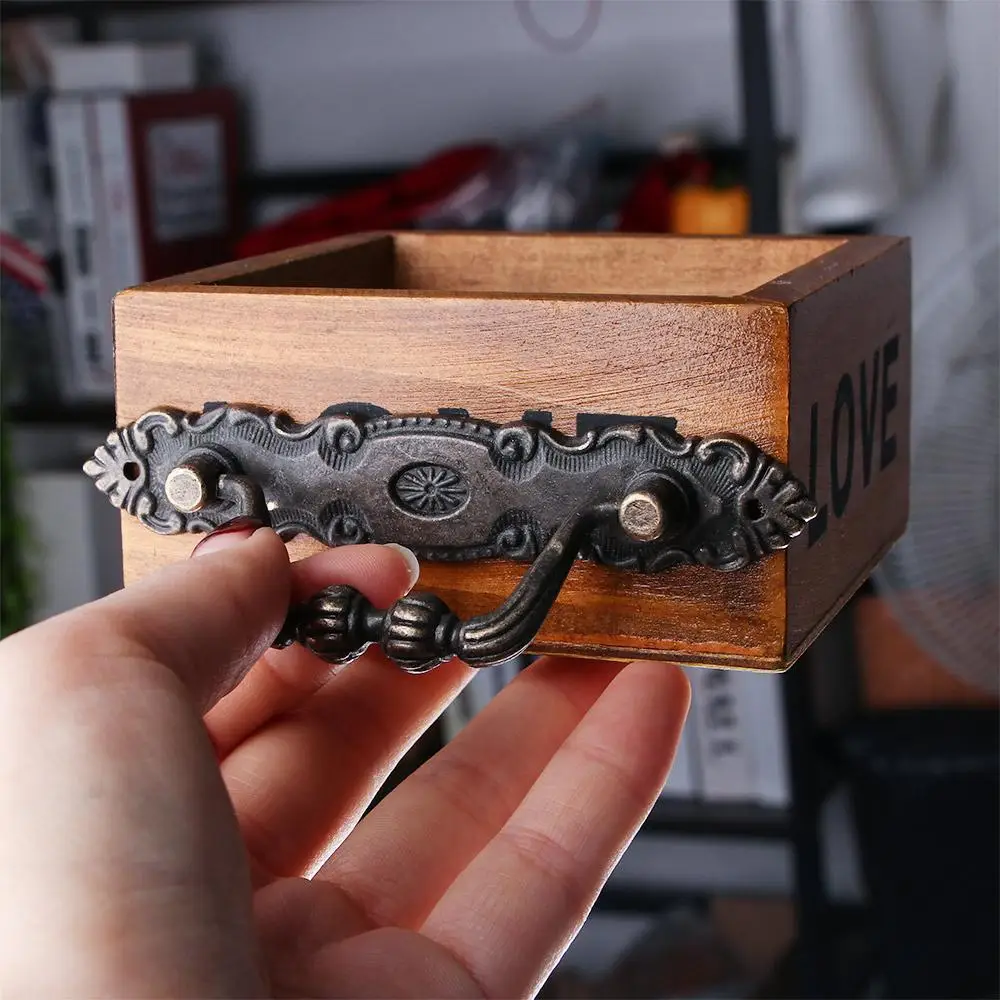 Tiradores de armario de arte Vintage, puerta de tocador, cajones, tiradores de armario de bronce de aleación de Zinc moderno europeo