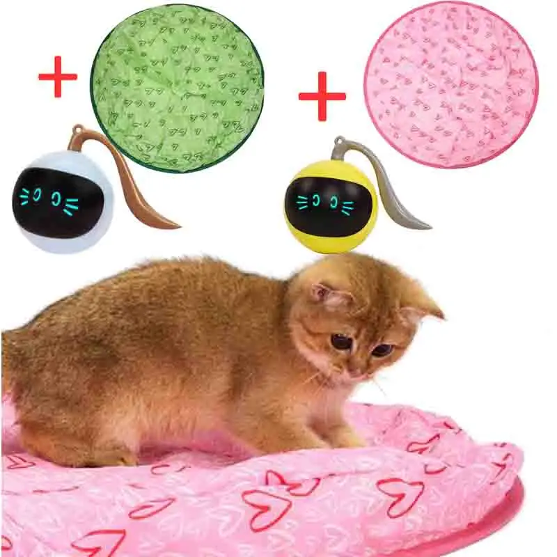 Interactive Cat Toy Automatic Kitten Pet Ball Toys Colorful LED Self Rotating Smart Ball Toys for Cats Kitty Indoor Chase Game