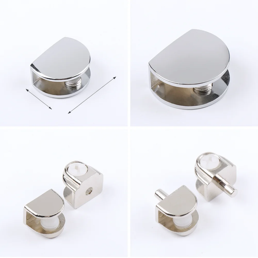 Modern Zinc Alloy Glass Shelf Support Bracket Fish Mouth Clamp For Home Bathroom Wall Shelving Decorative Hardware