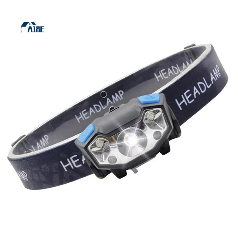 

A18E-перезаряжаемый светодиодный налобный фонарь с мощной сенсорной фарой, водонепроницаемый налобный фонарь для использования в чрезвычайных ситуациях на открытом воздухе
