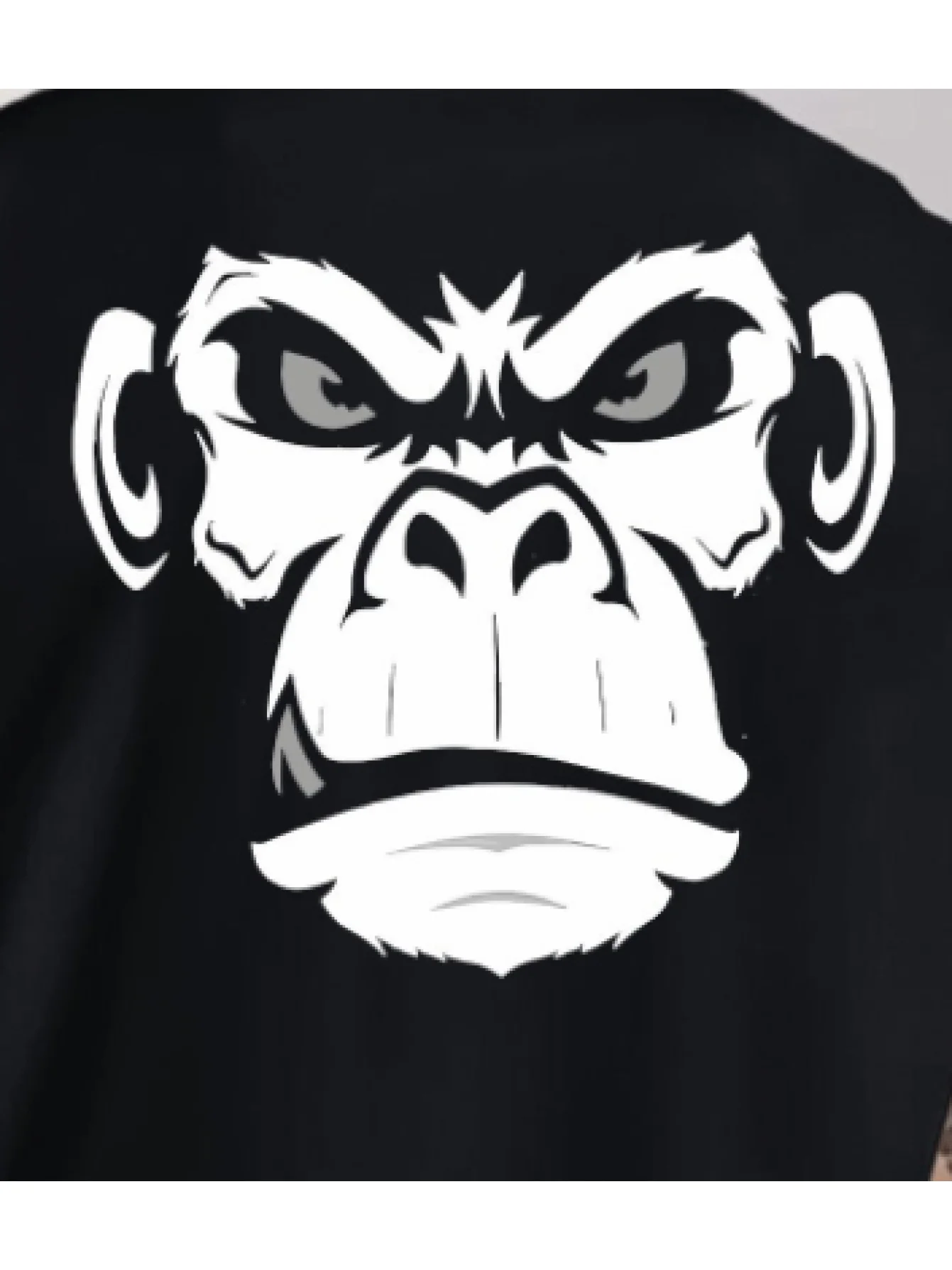 Angry Gorilla Head Print Men's Short Sleeve T-Shirt, Trendy Style, Simple& Fashionable, Versatile for Daily Commute and Casual Wear, Suitable for All Seasons and Ideal as a Gift