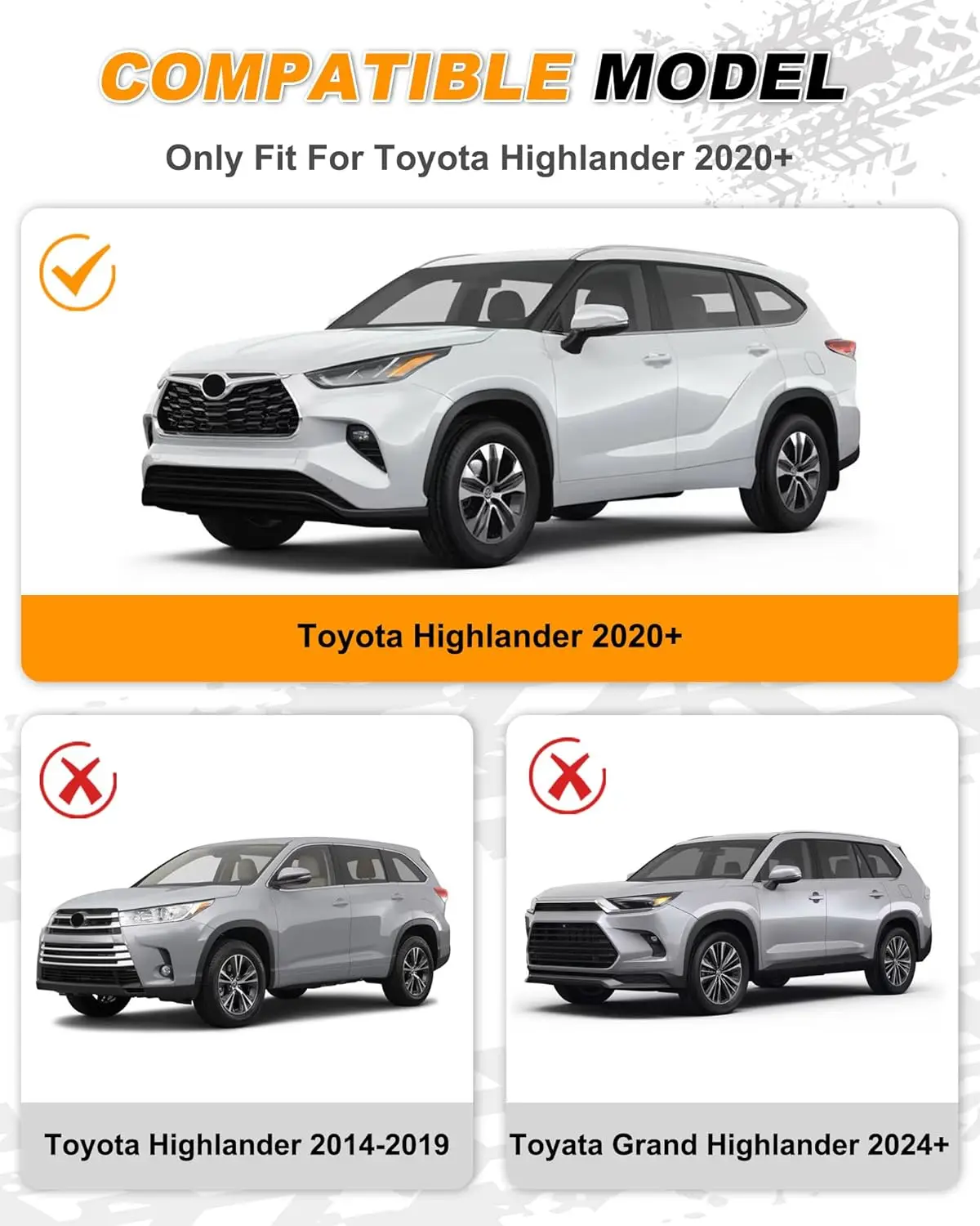 Running Boards Side Step Rails Compatible with 2020-2026 Toyota Highlander XU70 (4.17-Inch Width)