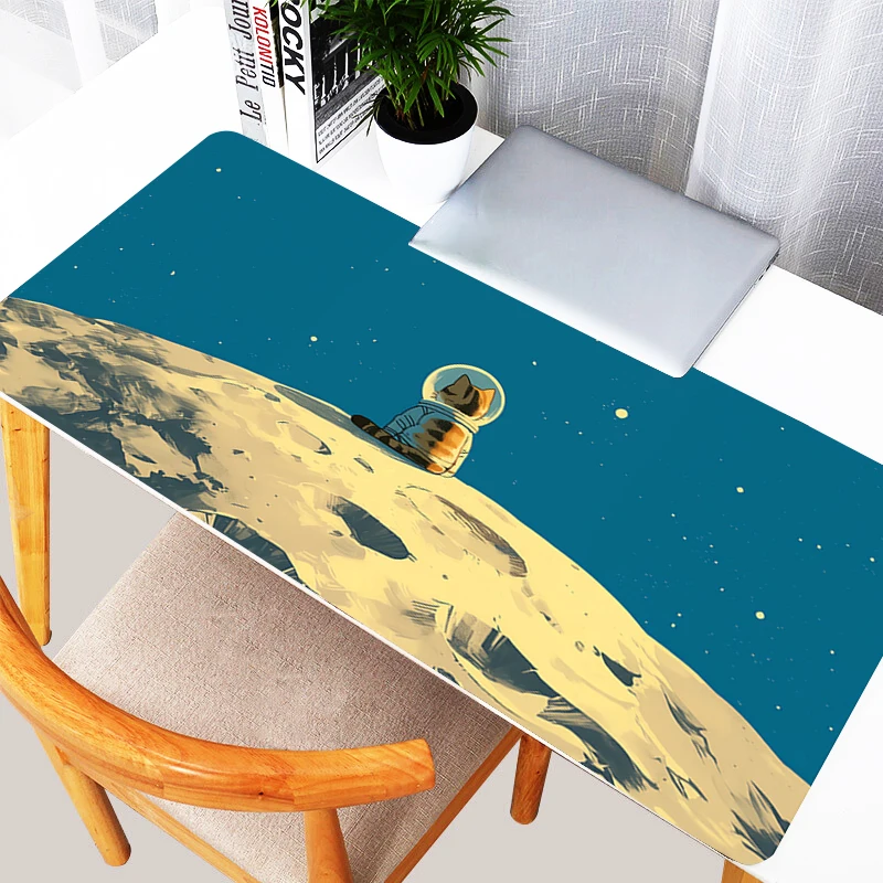 

Outer Space Astronauts Cat Mouse Pad Kawaii Gamer Cabinet Keyboard Rug Computer 900x400 Gaming Mousepad Laptop XL Anime Desk Mat